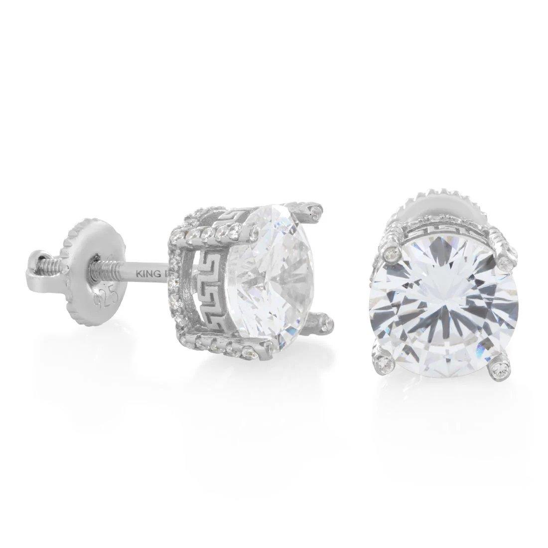 King Ice Icy Tennis Earrings - White Gold - WHITE GOLD